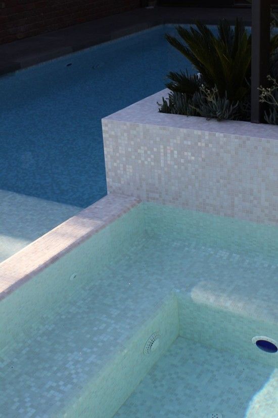 Swimming Pool Ideas Mixed Cloud White, Pool Glass Tile Ideas