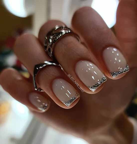 French with sparkles: 100 photos of manicure, the newest ideas