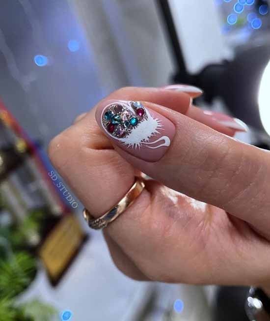Design with rhinestones one nail