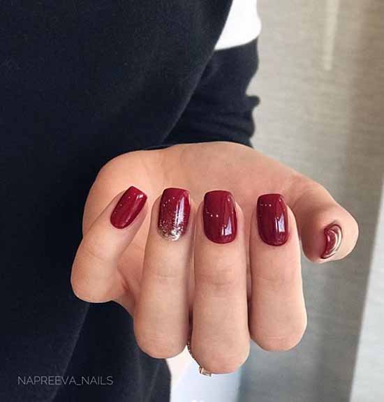 Cherry glitter manicure