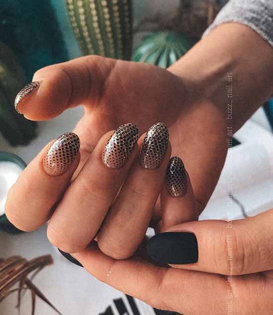 Black glitter manicure: photo with the best design
