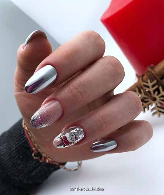 Silver nail design