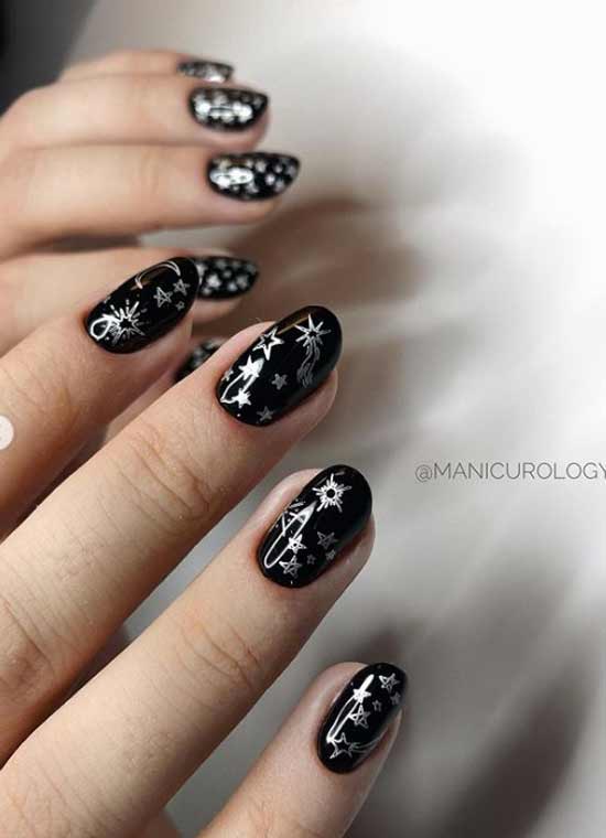 Black manicure for the holiday