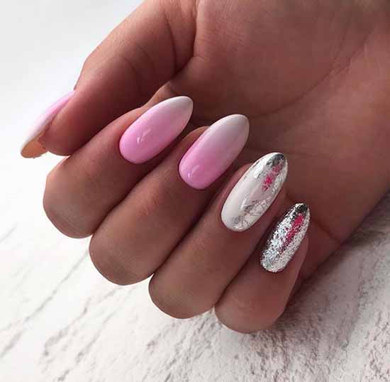 White and pink manicure