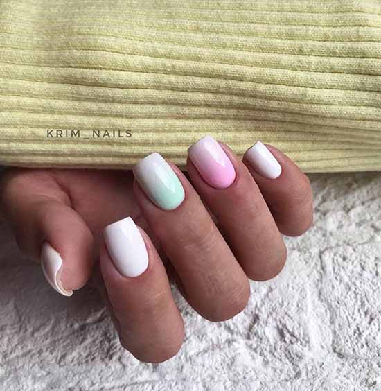 White nails with designs: new items, manicure ideas in the photo