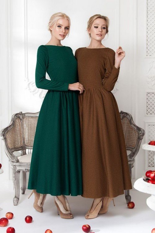 We transform into green.  The most beautiful green dresses