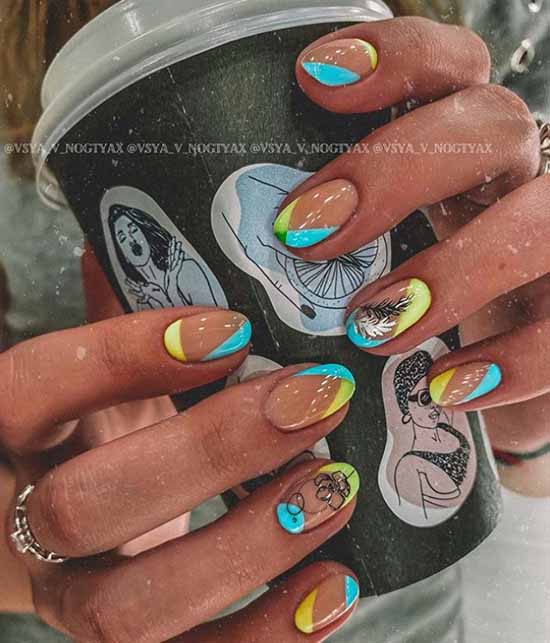 French manicure with a pattern: French novelties 2021