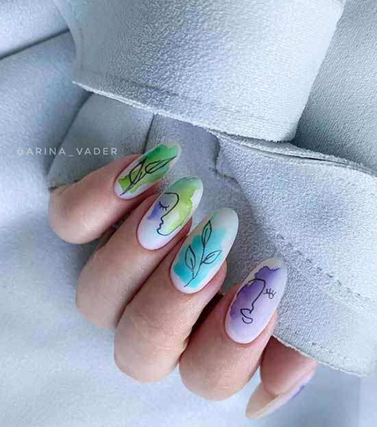autumn nail design with pattern