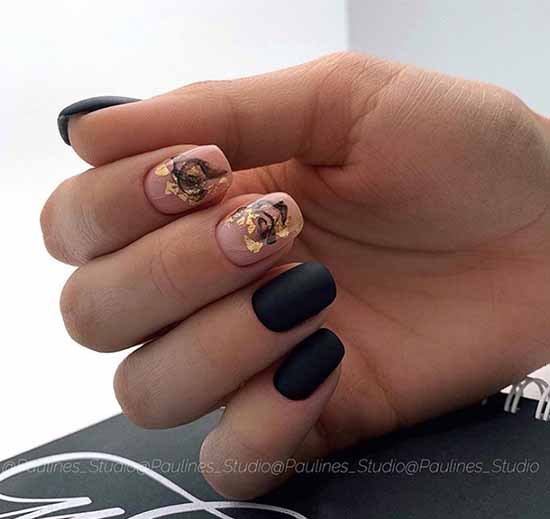 Black everyday nail design: 100 stylish new products in the photo