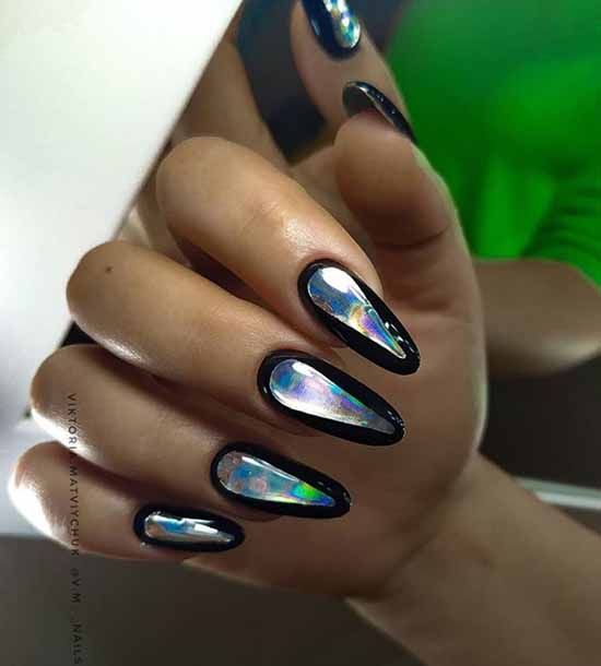 Black everyday nail design: 100 stylish new products in the photo