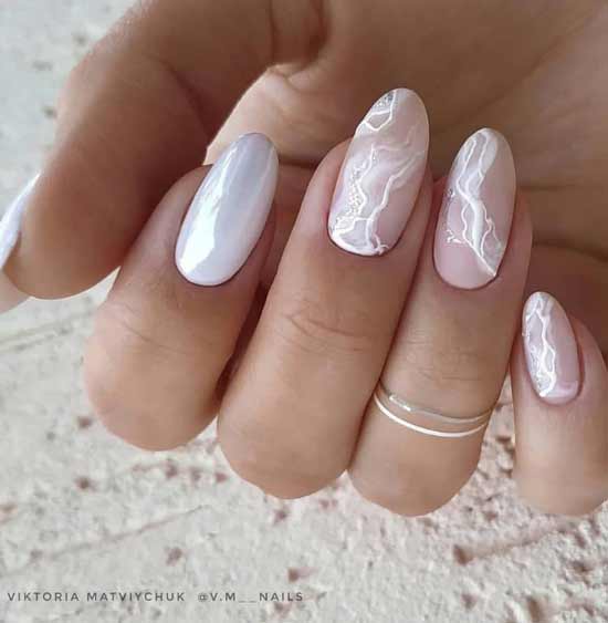 White manicure for dark skin