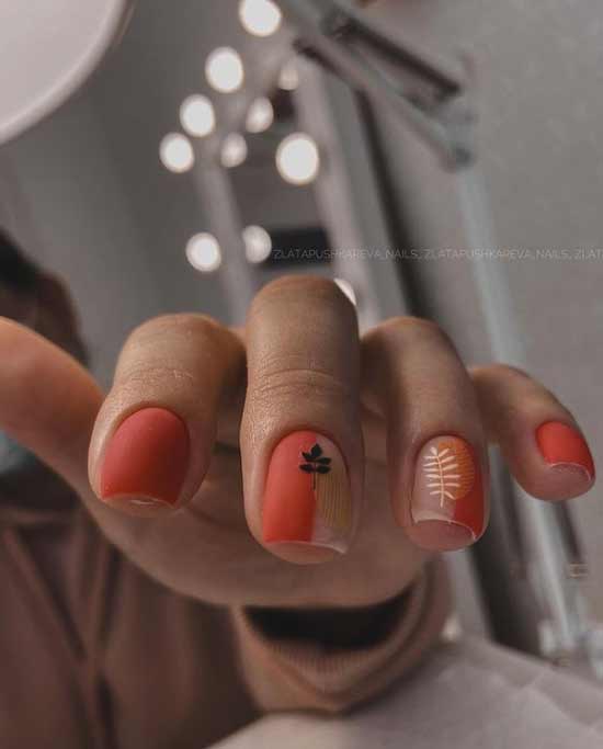 Orange manicure 2021
