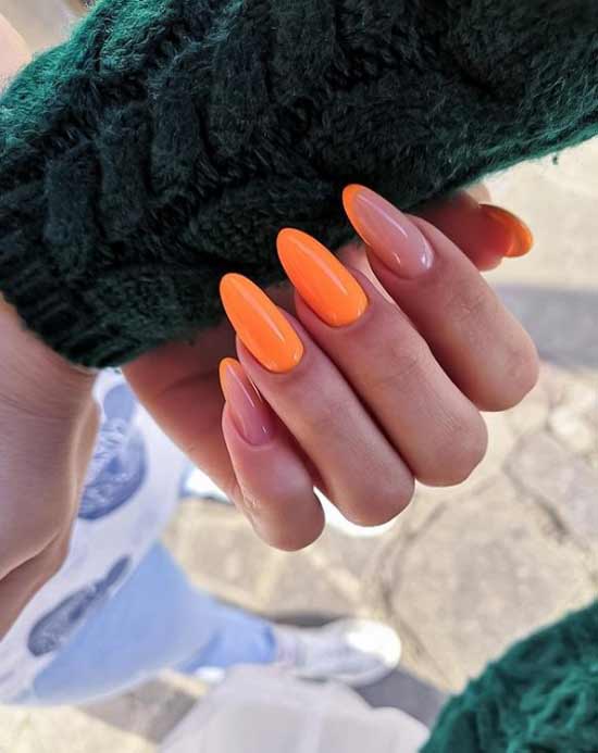 Orange long nails