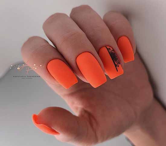 Orange manicure 2021: photo of new items with design