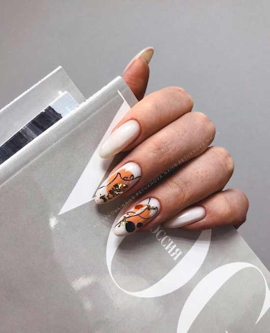 Long nails orange-milky