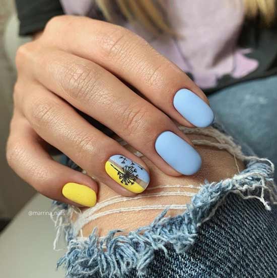 Yellow-blue manicure