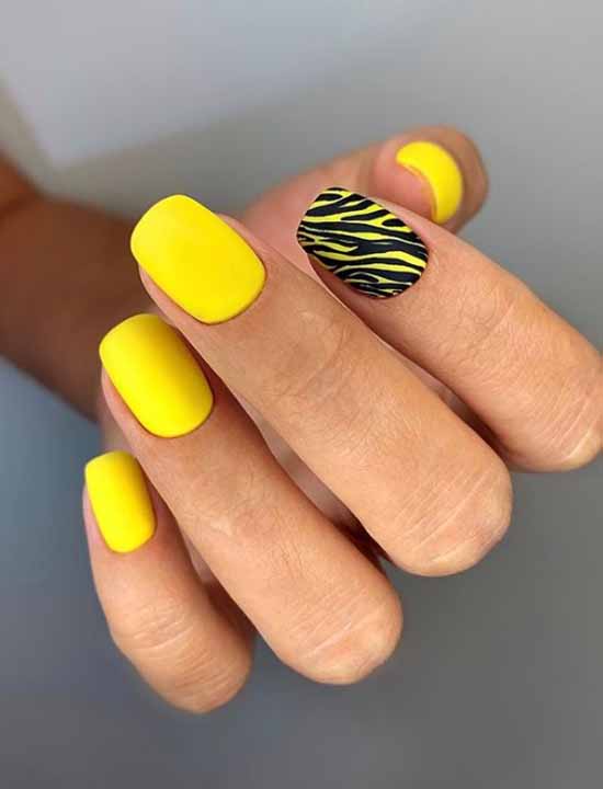 Neon yellow manicure
