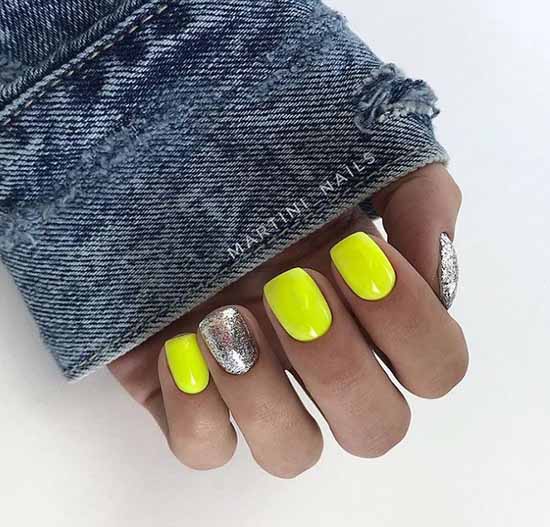 Yellow short manicure