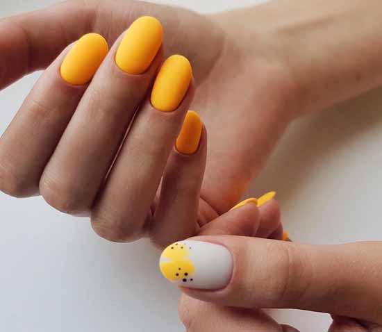 Bright yellow nail design