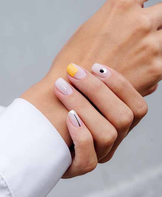 Yellow manicure minimalism