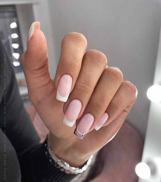 White glitter manicure: beautiful design in the photo, review