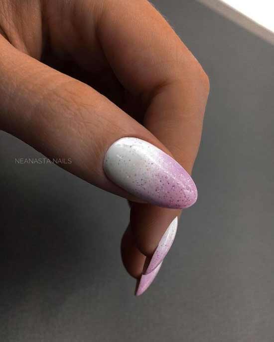 Gradient white with pink and sparkles
