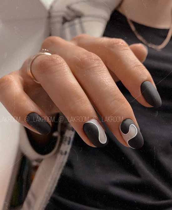 Black manicure 2021: photo, original design