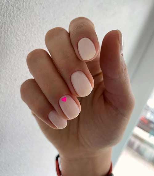 Pink heart manicure