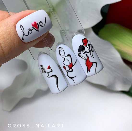 Examples of nail designs with a heart