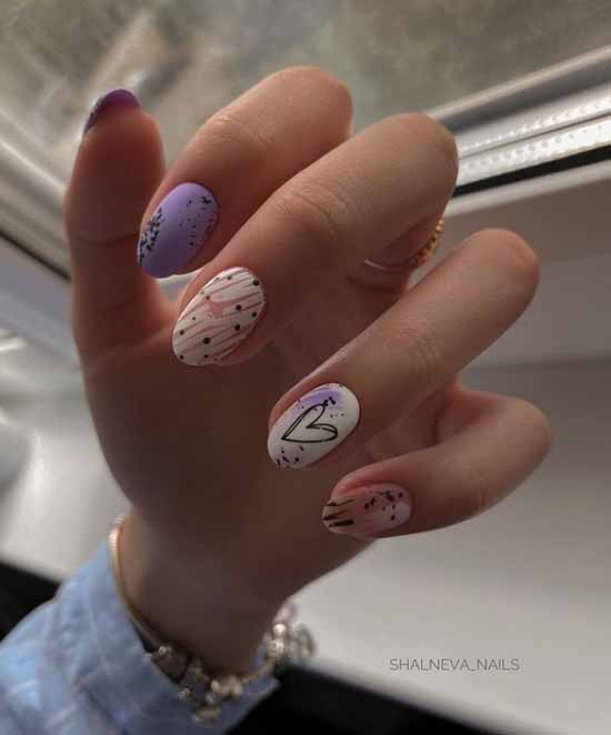Manicure with a heart for Valentine's Day: photo 2021, design