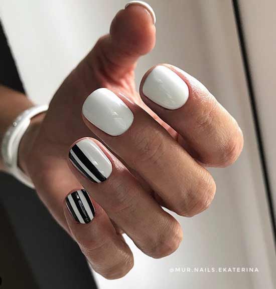 Black and white manicure