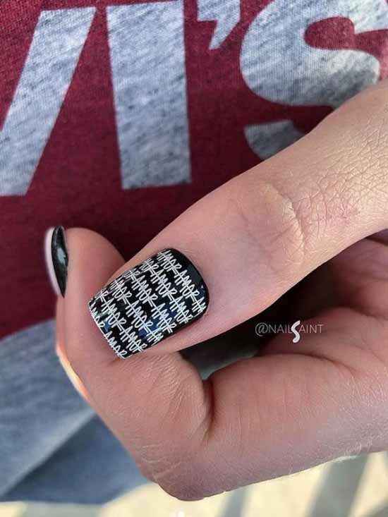 Black and white manicure 2021: photo, top nail design