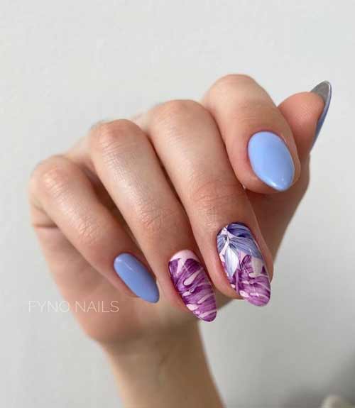 Blue spring manicure