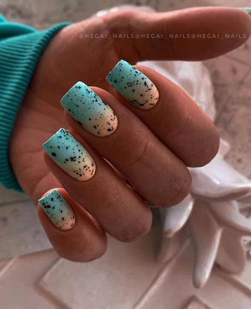 Matte manicure top with black flakes