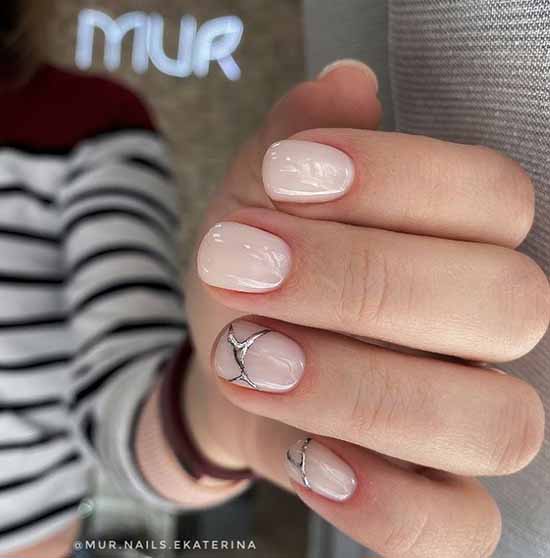 Nude manicure with foil 2021: photos, news