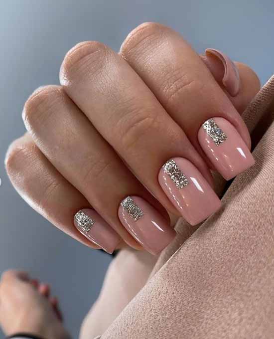 Nude and silver foil