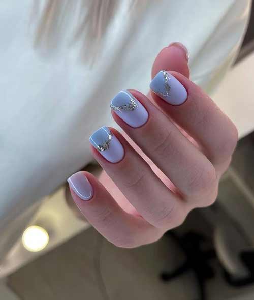 Blue gentle manicure