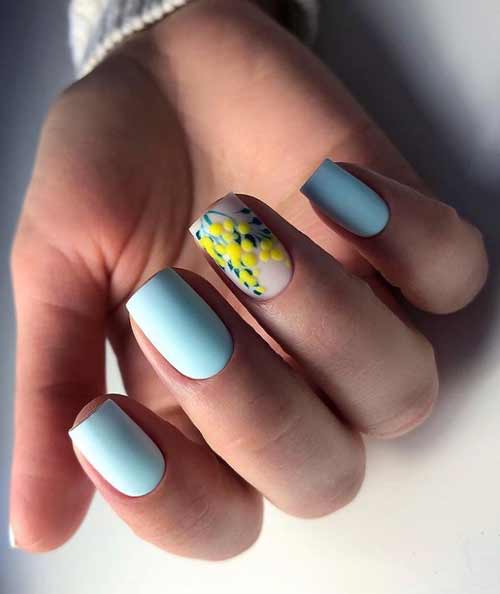 Light blue with spring pattern