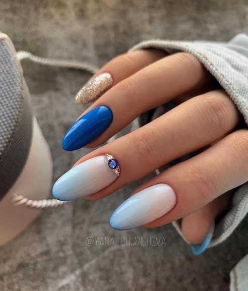 Blue-blue manicure