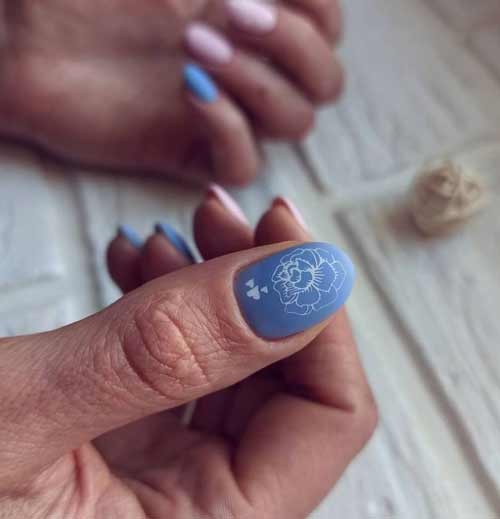Spring blue manicure