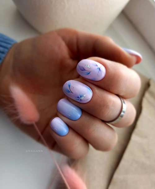 Lilac blue manicure