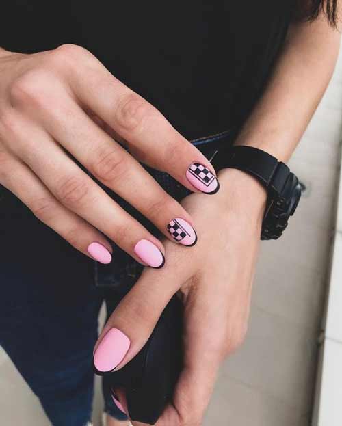 Manicure black and pink french