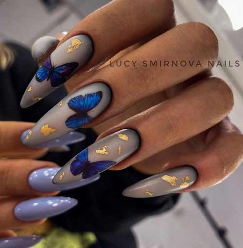 Long nails with butterflies