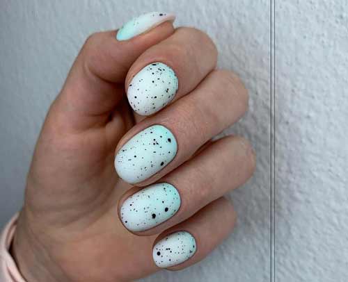 Milky speckled manicure