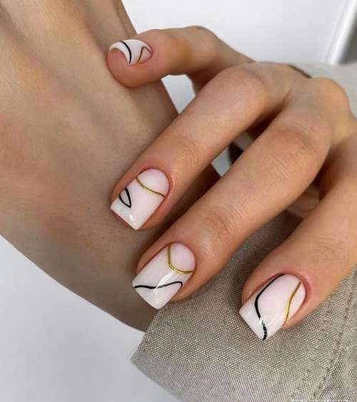 Beige nail design