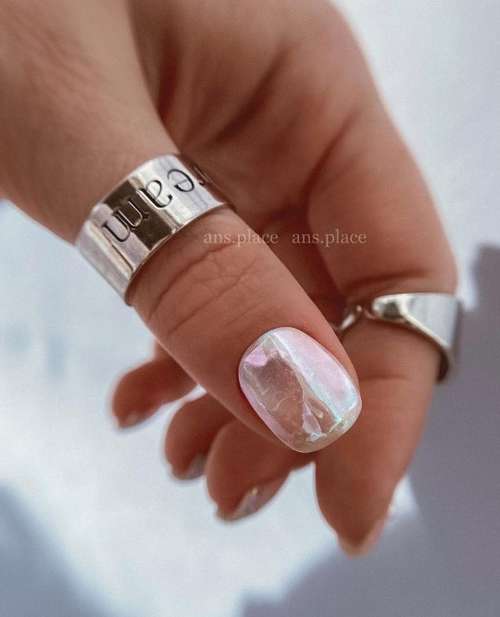 Wedding transparent manicure