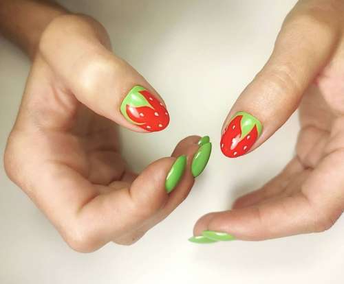 Strawberries on nails